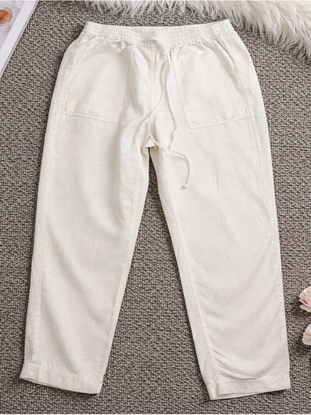 J.CrewRelaxed Fit Cream Drawstring women’s pants